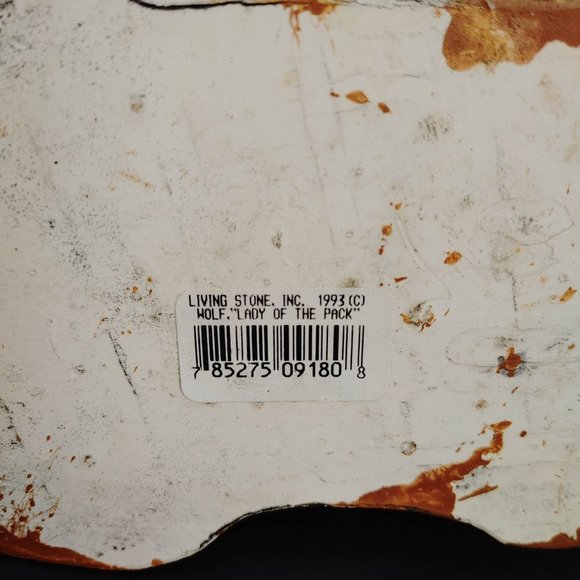 Vintage Living Stone Wolf Figurine "Lady of the Pack" 1993 Howling 7" X 4" - Picture 8 of 9